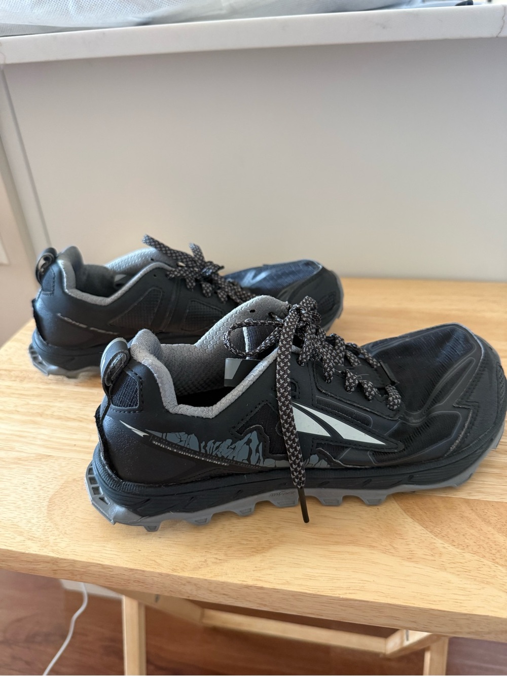 Altra Lone Peak Black and Gray Trail Sneakers